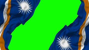 Marshall Islands Flag Waving on Sides, Isolated with Bump Texture, 3D Rendering, Green Screen, Alpha Matte video