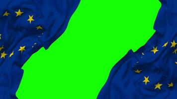 European Union, EU Flag Waving on Sides, Isolated with Bump Texture, 3D Rendering, Green Screen, Alpha Matte video