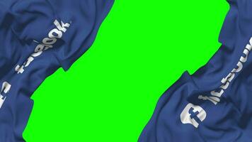 Facebook, FB Flag Waving on Sides, Isolated with Bump Texture, 3D Rendering, Green Screen, Alpha Matte video