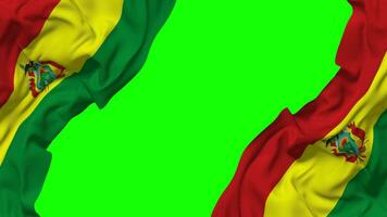 Bolivia Flag Waving on Sides, Isolated with Bump Texture, 3D Rendering, Green Screen, Alpha Matte video