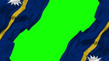 Nauru Flag Waving on Sides, Isolated with Bump Texture, 3D Rendering, Green Screen, Alpha Matte video