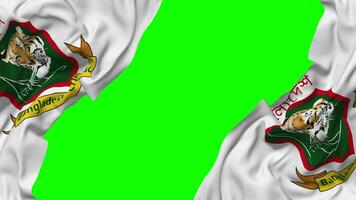 Bangladesh Cricket Board, BCB Flag Waving on Sides, Isolated with Bump Texture, 3D Rendering, Green Screen, Alpha Matte video