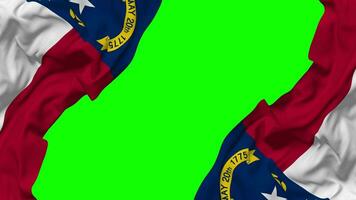 State of North Carolina Flag Waving on Sides, Isolated with Bump Texture, 3D Rendering, Green Screen, Alpha Matte video