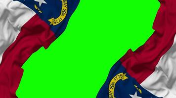 State of North Carolina Flag Waving on Sides, Isolated with Bump Texture, 3D Rendering, Green Screen, Alpha Matte video