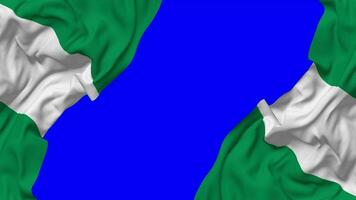 Nigeria Flag Waving on Sides, Isolated with Bump Texture, 3D Rendering, Green Screen, Alpha Matte video