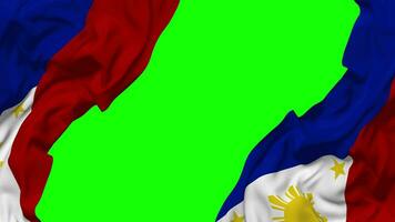 Philippines Flag Waving on Sides, Isolated with Bump Texture, 3D Rendering, Green Screen, Alpha Matte video