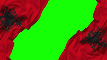 Albania Flag Waving on Sides, Isolated with Bump Texture, 3D Rendering, Green Screen, Alpha Matte video