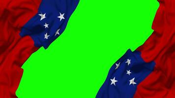 Samoa Flag Waving on Sides, Isolated with Bump Texture, 3D Rendering, Green Screen, Alpha Matte video