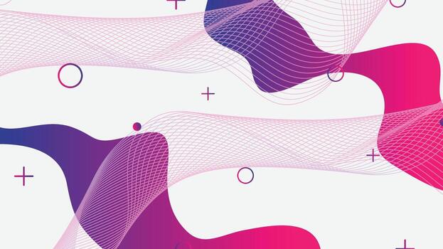 blanco rojo y púrpura degradado dinámica fluido formas resumen antecedentes vector
