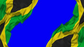 Jamaica Flag Waving on Sides, Isolated with Bump Texture, 3D Rendering, Green Screen, Alpha Matte video