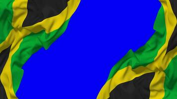 Jamaica vlag golvend Aan kanten, geïsoleerd met buil textuur, 3d weergave, groen scherm, alpha matte video