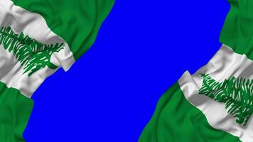 Territory of Norfolk Island Flag Waving on Sides, Isolated with Bump Texture, 3D Rendering, Green Screen, Alpha Matte video