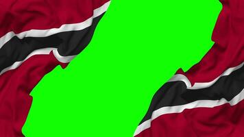 Trinidad and Tobago Flag Waving on Sides, Isolated with Bump Texture, 3D Rendering, Green Screen, Alpha Matte video