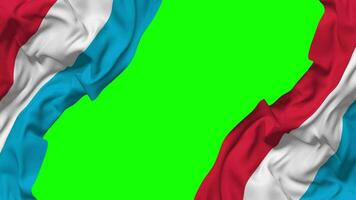 Luxembourg drapeau agitant sur côtés, isolé avec bosse texture, 3d le rendu, vert filtrer, alpha mat video