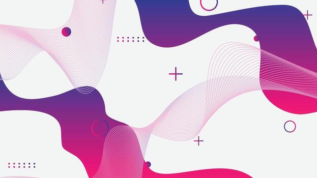 blanco rojo y púrpura degradado dinámica fluido formas resumen antecedentes vector