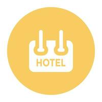 hotel servicios plano circular icono vector