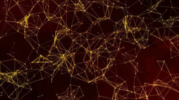 Red abstract background digital connection moving dots and lines. technology network connection structure. video