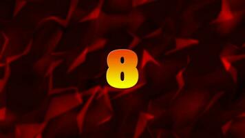 10 second countdown timer animation. Technology abstract red background. video