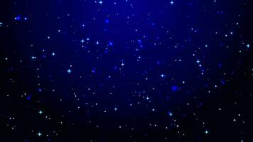 brillante estrellas brillar en azul antecedentes. brillante Brillantina partículas movimiento gráficos video