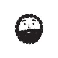 Man face with beard. vector