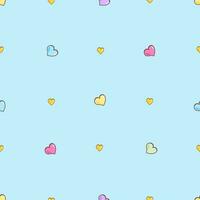 Seamless pattern of hearts for design on a blue background. vector