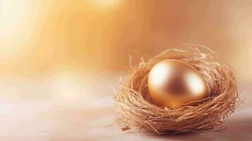 Golden Egg Nest. Elegance and simplicity in a stunning, minimalist setting photo