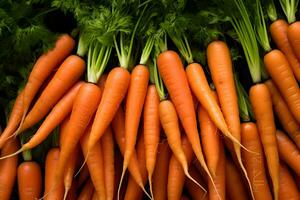 carrots isolated background. organic healthy ,vegetable food. minimalist background. generative ai photo