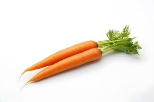 carrots isolated background. organic healthy ,vegetable food. minimalist background. generative ai photo