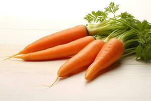 carrots isolated background. organic healthy ,vegetable food. minimalist background. generative ai photo