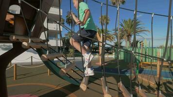 Active leisure and fun for kids on playground video