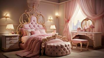 linda niño habitación interior diseño para pequeño princesa foto