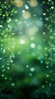 Bokeh lights in shades of green for St. Patricks Day photo