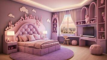 cute child room interior design for little princess photo