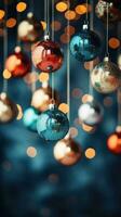 Festive ornaments blurred for bokeh effect photo