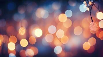 Sparkling Christmas lights in soft focus photo