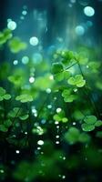 Bokeh lights in shades of green for St. Patricks Day photo
