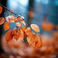 borroso otoño hojas con superficial profundidad de campo foto