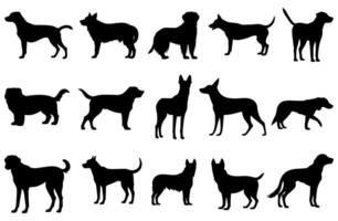 Vector dog silhouttes set