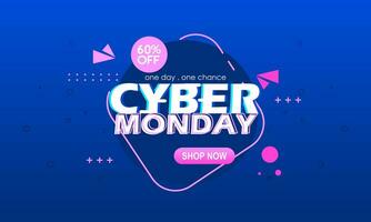 Gradient Cyber Monday Sale Banner Isolated on Dark Background vector