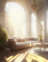 modern living room sun shining illustration photo