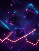 dark neon glowing space with stars illustration photo