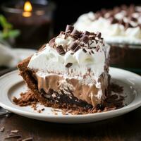 Chocolate silk pie with Oreo crust, a rich and decadent delight photo