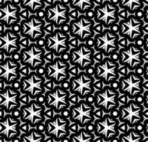 Black and white seamless abstract pattern. Background and backdrop. Grayscale ornamental design. Mosaic ornaments. Vector graphic illustration.