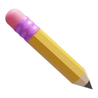 réaliste crayon ui icône 3d crayon le rendu icône png