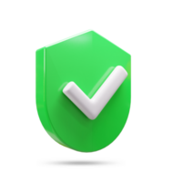 aprobado firmar ui icono 3d representación marca de verificación firmar icono png