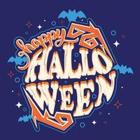 Colored Happy halloween lettering background Vector
