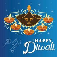 Happy diwali festival background design for banner, poster, flyer, website banner.Print vector