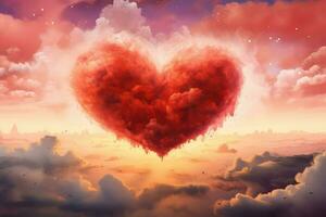 Red heart in the sky photo