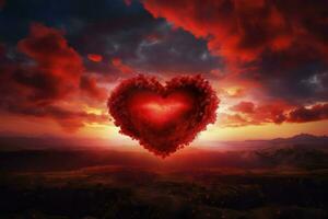 Red heart in the sky photo