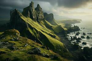 Aerial view of the cliffs on the west coast of Iceland. photo